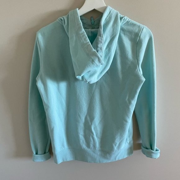 Victoria's Secret Pink Blue and Black Quarter Zip Hooded Sweatshirt Size Small - Picture 4 of 7